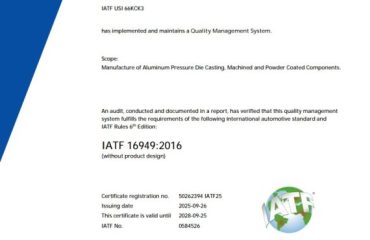 A Monumental Milestone: Sheetal Metals Achieves IATF 16949:2016 Certification