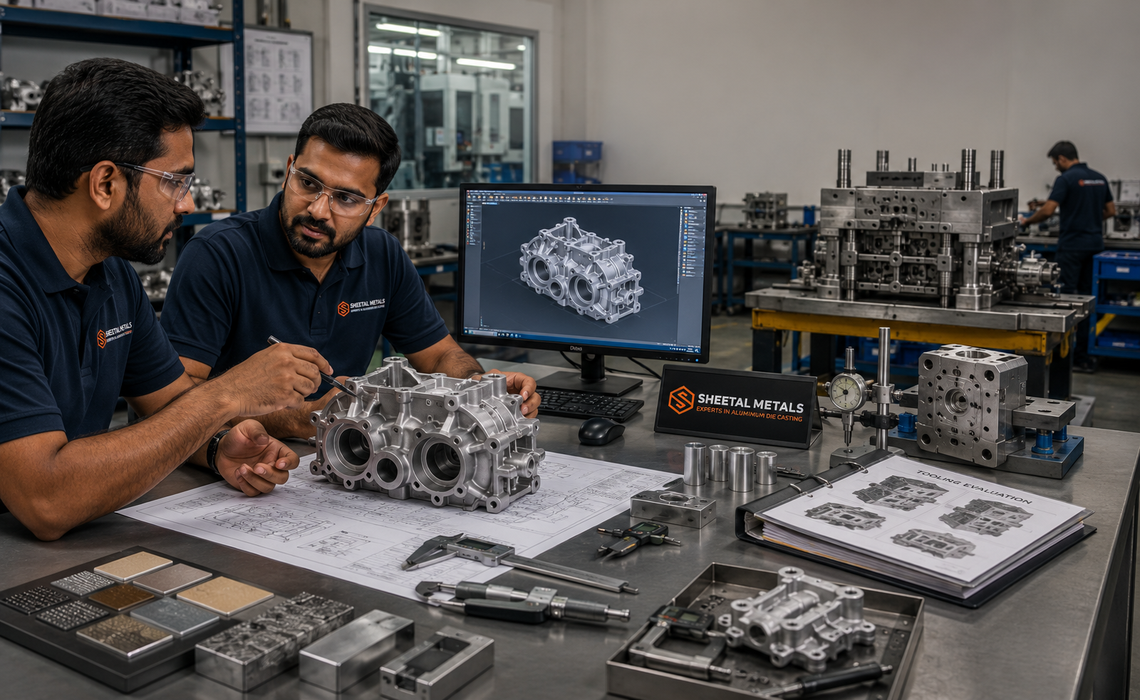 Integrated aluminium high-pressure die casting, CNC machining, coating, inspection, and packaging at Sheetal Metals.